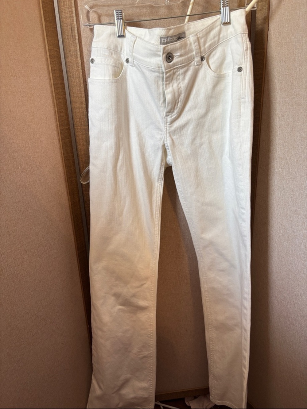 Chico's Platinum White Straight-Leg Women's Jeans 00 XS